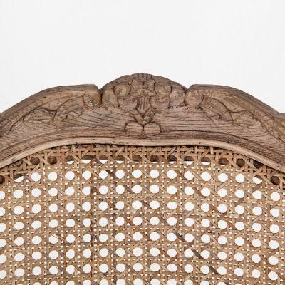 Kvj-7152 Fabric Rattan Back French Louis Xv Antique Dining Chair