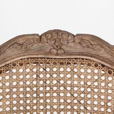 Kvj-7152 Fabric Rattan Back French Louis Xv Antique Dining Chair