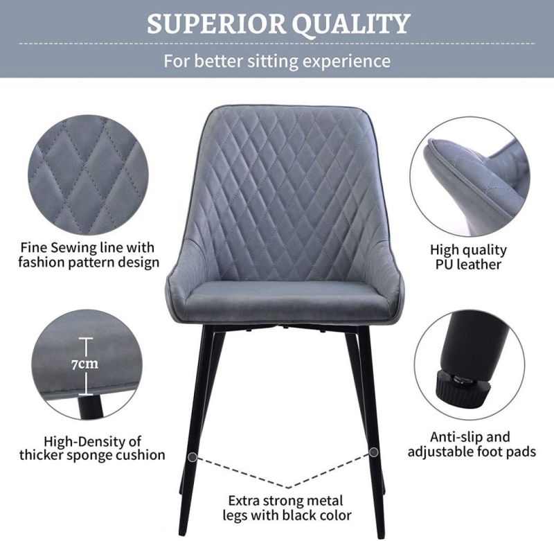 Kitchen Dining Room Chair Velvet Side Chair for Bedroom Living Room Fabric Dining Chair with Arms Rest, Back Support & Metal Legs