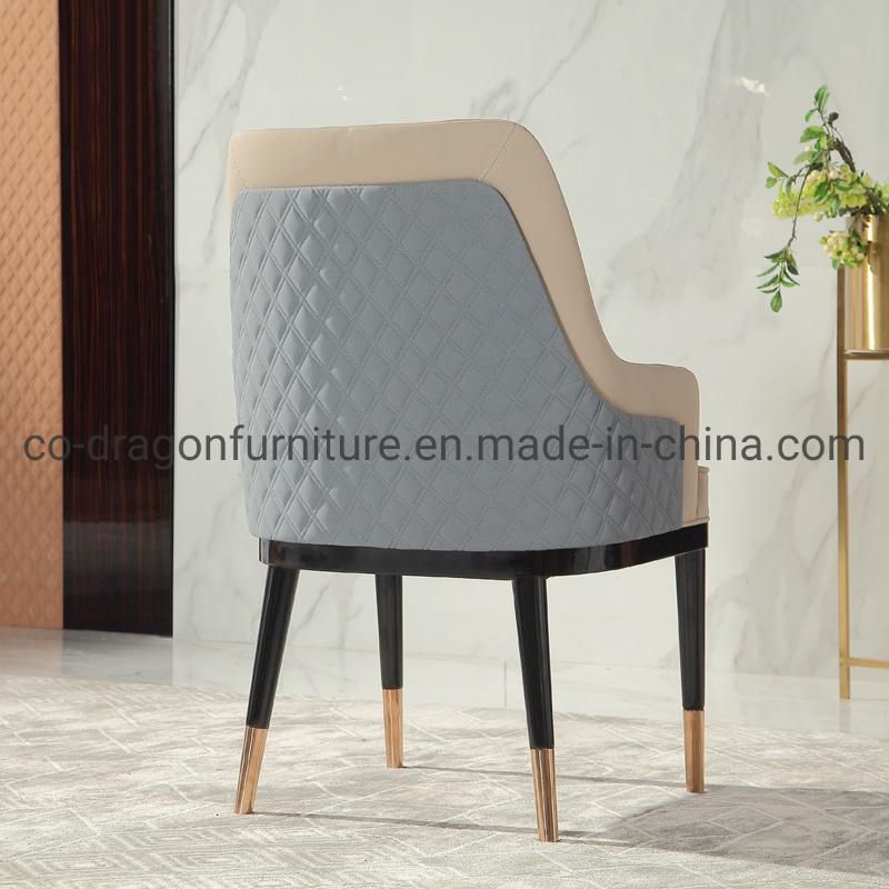 Modern Furniture Wooden Frame Leather/Fabric Dining Chair with Arm