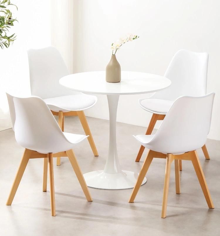 Bright Dsw Furniture Chair Wholesale PP Chair Leather Cushion Round Scandinave White Table and White Chair Sets