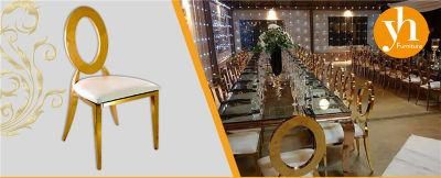 Hole Chair Hotel Furniture Event Gold Luxury Stainless Steel Banquet Wedding Chairs