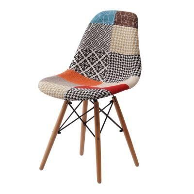 Sillas Nordicas Home Furniture Classic French Patchwork Dining Chair with Fabric Seat