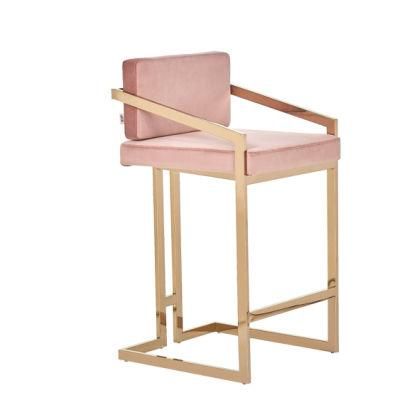 Modern Design Velvet Fabric Upholstered Gold Stainless Steel Frame Luxury Dining Chair