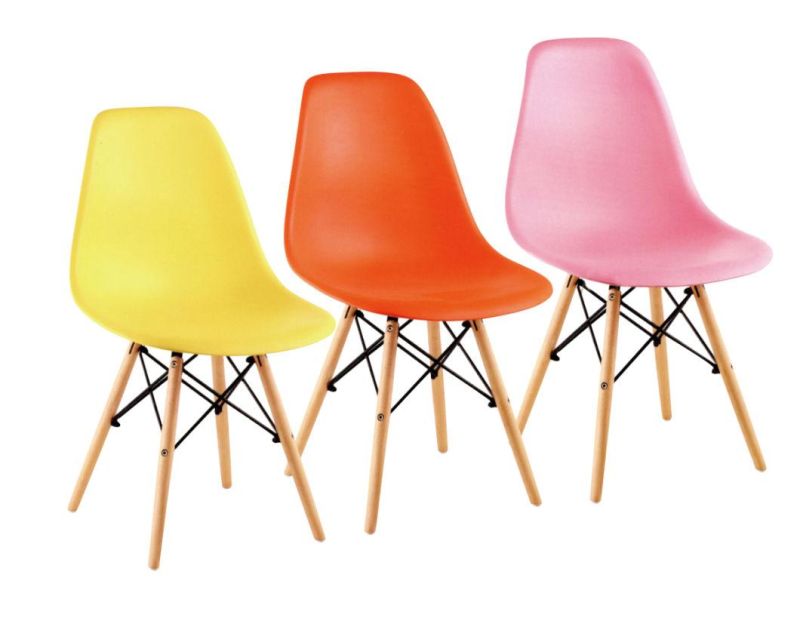 Fast Shipment Wholesale Hot Selling Wooden Leg Modern Nordic Plastic Eames Dining Chair