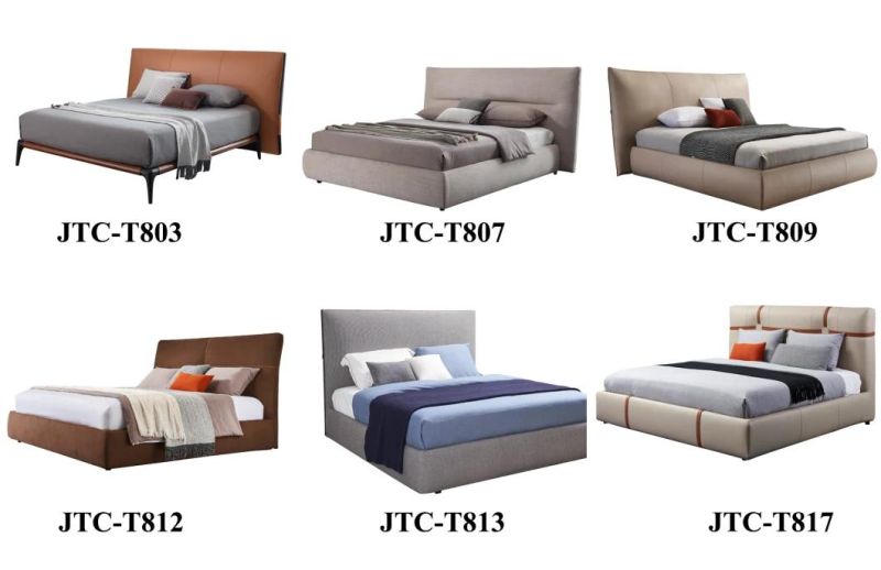 Modern Hotel Bedroom Furniture Wood Cloth 1.8m Double King Bed
