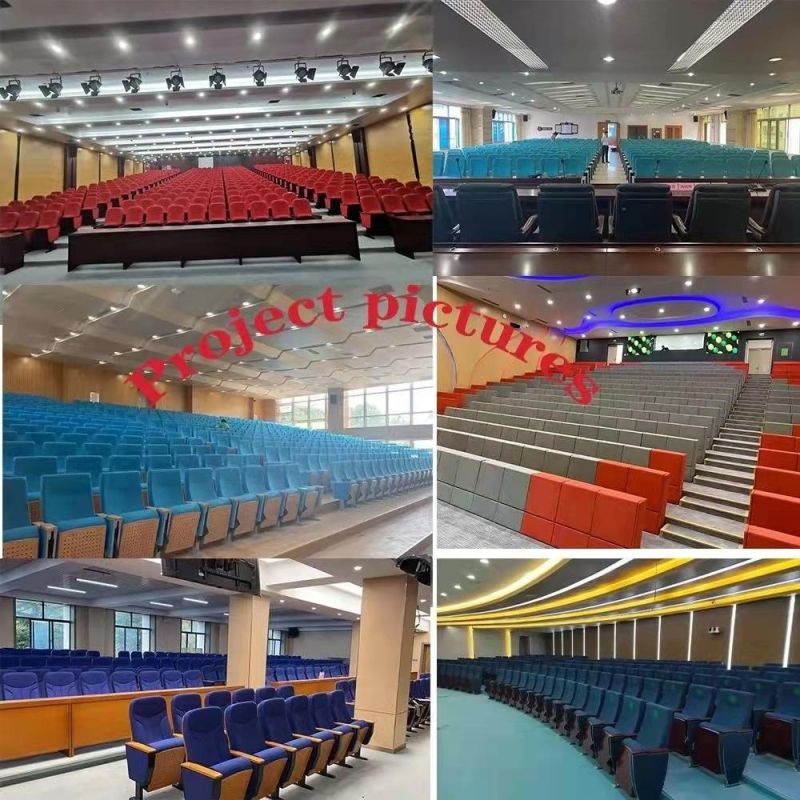Factory Customized Auditorium School Conference Room Lecture Hall Seating Chairs with Folding Tablet