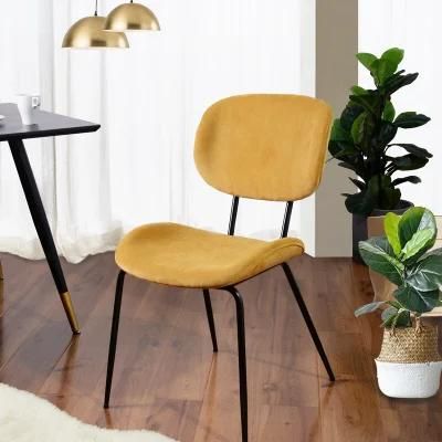 Ergonomic Back Design Office Home Furniture Steel Frame Upholstery Side Chair