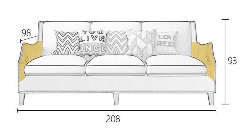 Elegant Linen Sofa Arm Chair and Couch Sectional Sofa Set