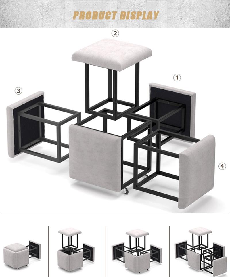 Home Living Room Furniture Stool Folding Stool White Time Living Room Magic Cube Stool Chair