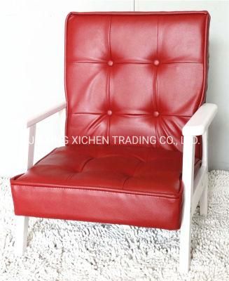 Red Leather Modern restaurant Dining Sofa Chair