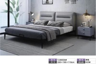 Best Sale Modern Wooden Home Hotel Bedroom Furniture Bedroom Set Wall Sofa Double Bed Leather King Bed (UL-BEJ2005)