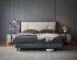 2021 New Beds Design Upholstered Home Bedroom Furniture Wood Slatted Fabric King Size Bed Sets