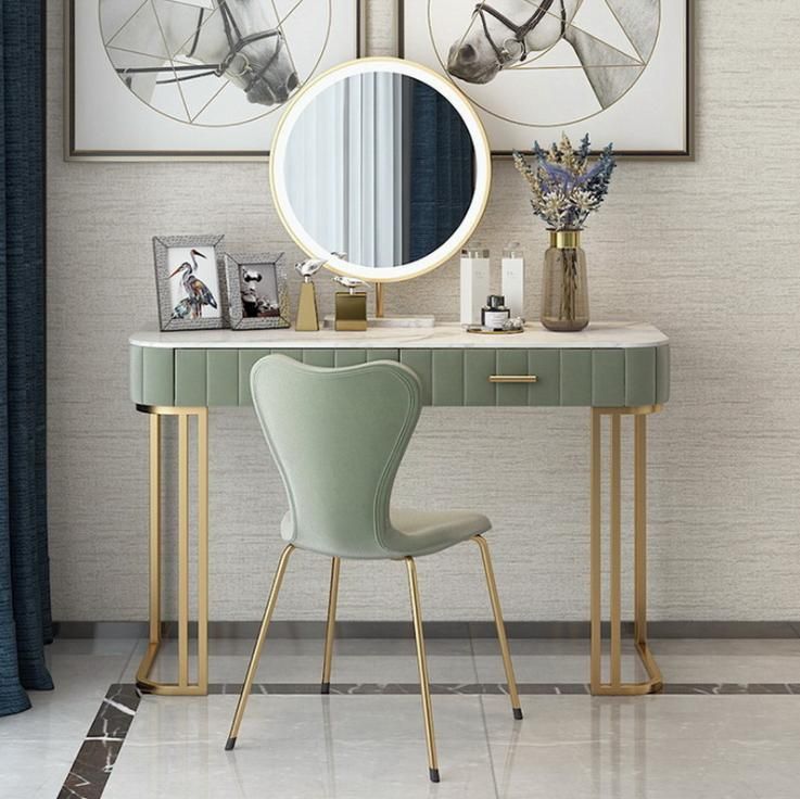 Bedroom Simple Design Velvet Makeup Modern Luxury Dressing Table