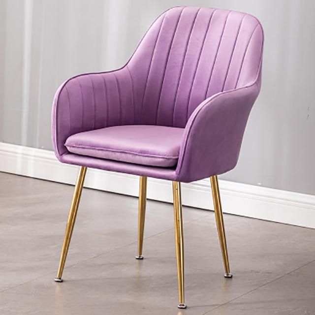Modern Custom Armchair Pink Living Room Home Furniture Velvet Comfortable Dining Chair