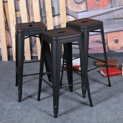Restaurant Furniture Retro Metal Cafe Stools High Counter Bar Stool for Dining
