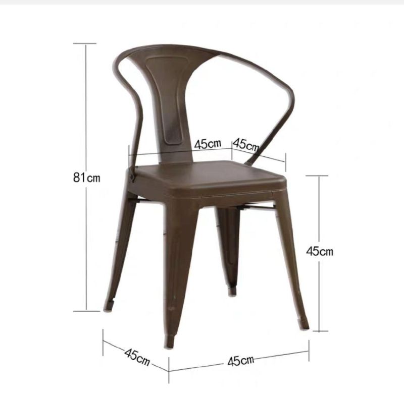 Classic Restaurant Bar Metal Garden Dining Chair with Cushion