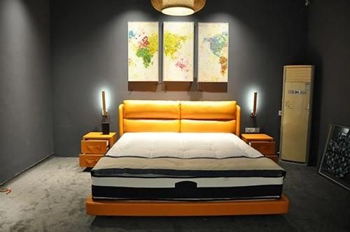 Modern Home Furniture Wood Metal Upholstered King Headboard King Bed