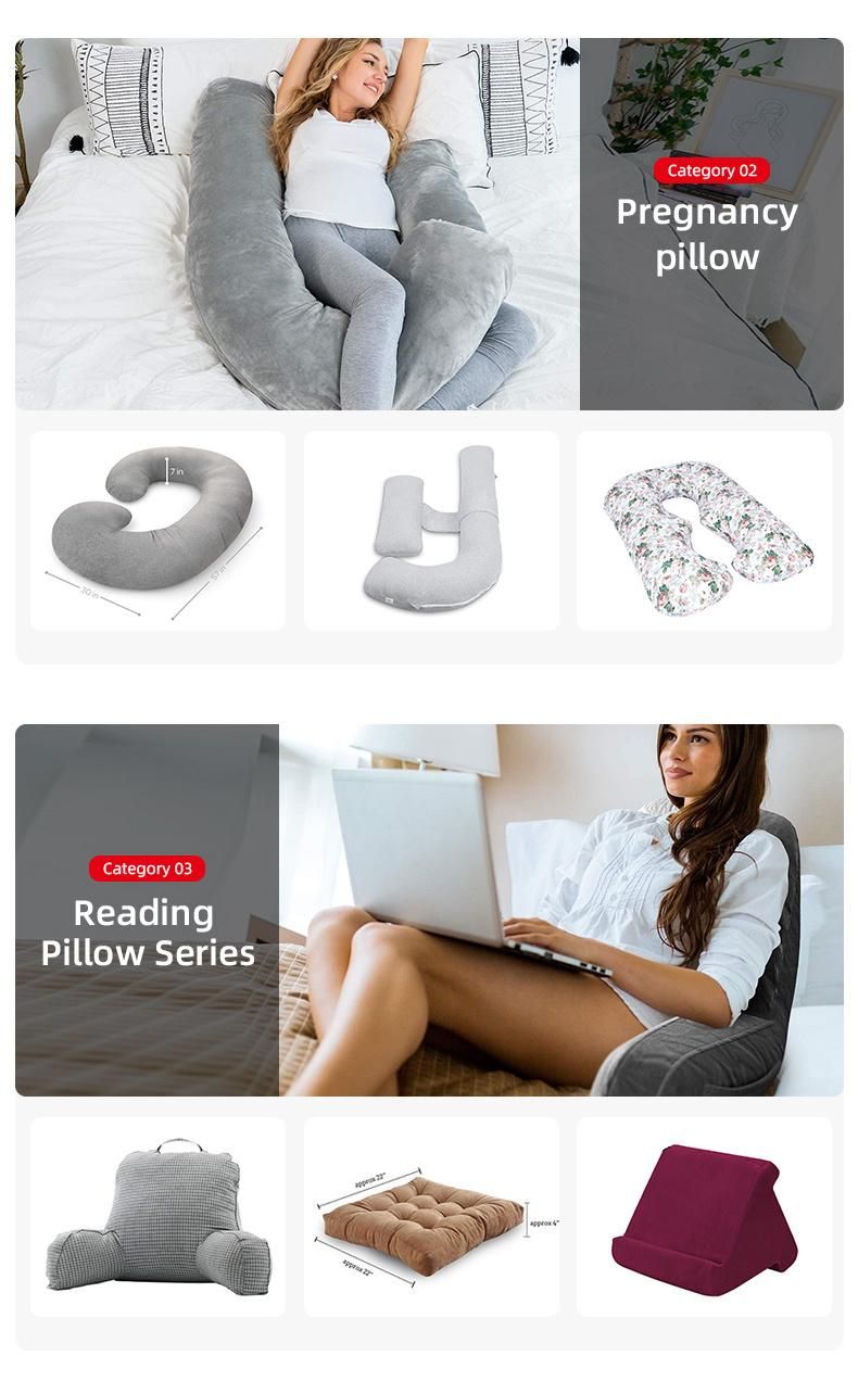 Shredded Foam Filled Reading Pillow in Bed