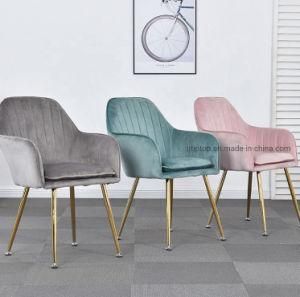 Nordic Luxury Soft Cushion Coffee Shop Home Furniture Living Room Velvet Fabric Leisure Chair