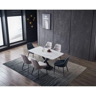 Modern Restaurant Furniture Sintered Table Set Fabric Dining Chair for Home Furniture