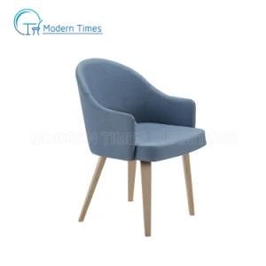 Modern Minimalist Style Upholstered Seat Wooden Leg Dining Room Outdoor Dining Chair