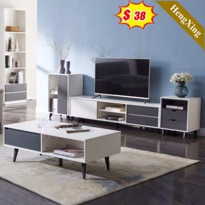 White Modern Wooden Home Living Room Bedroom Furniture Storage Wall TV Cabinet TV Stand Coffee Table (UL-22NR60508)