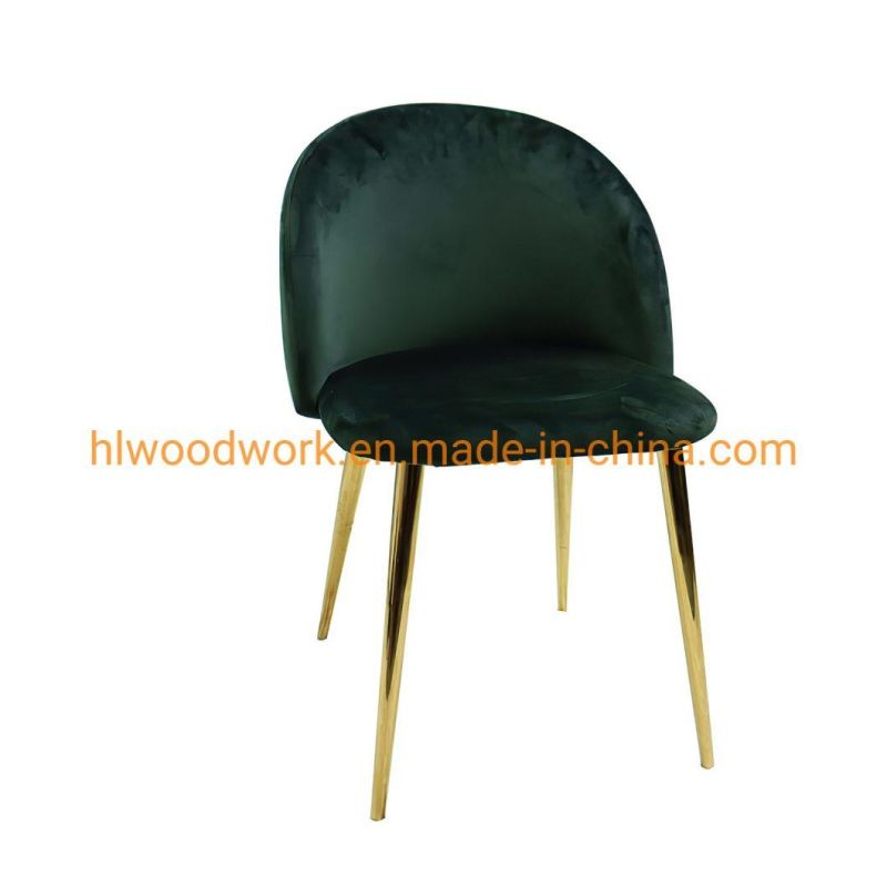 Factory Simple Low Price Home Indoor Velvet Micro Fabric Leisure Armrest Restaurant Hotel Modern Metal Nordic Upholstered Dining Chair Wholesale Market Chair