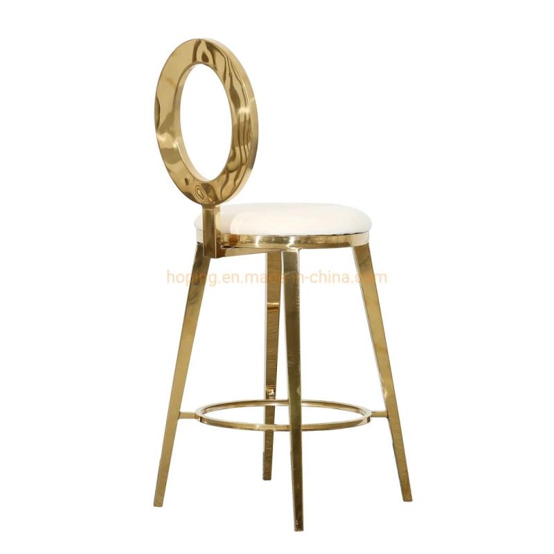 Modern High Chair for Bar Table Stool Chair Bar Table Chairs Hotel Party Colorful Fabric Gold Stainless Steel Cocktail Table High Stool Bar Chair