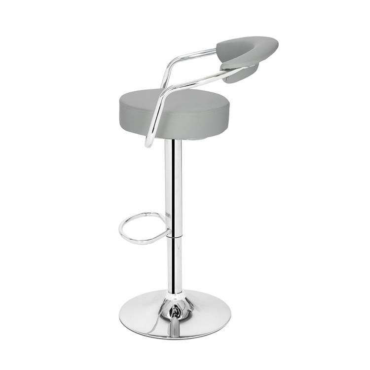 High Hotel Luxury Stainless Steel Adjustable White Minimalist Bar Chair