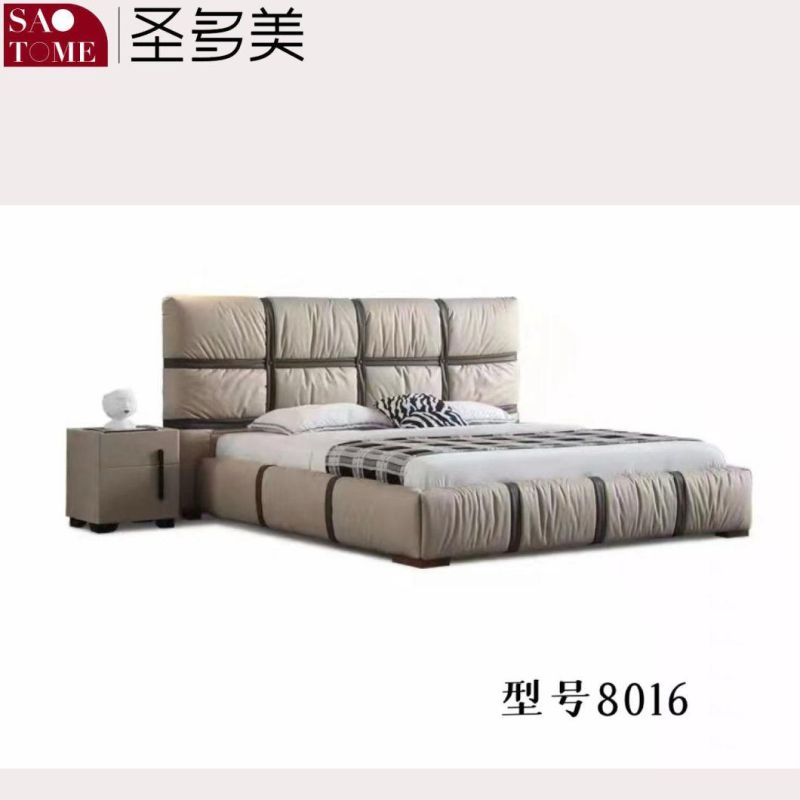 Russia Imported Larch Wood Square Bed Wholesale Modern Bed Furniture
