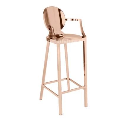 Brass Silver Metal Bar Stool Chair for Bar Use