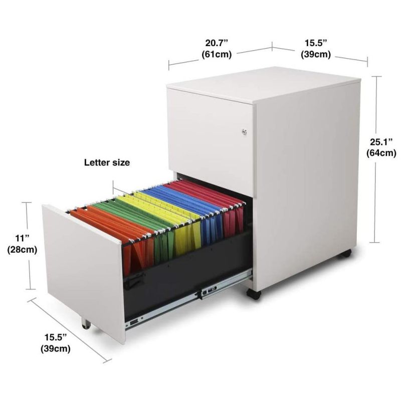 Gdlt Office Furniture File Cabinet 2 Drawers Large Capacity Mobile Metal Selling Simple Filing Cabinet