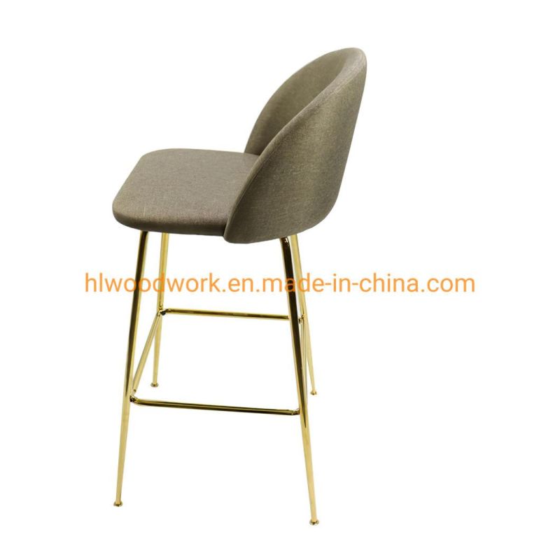 Simple Fashion Modern Design Bar Furniture Mini Home Smart Counter Cafe Restaurant Height Bar Chair Modern Design Comfortable Fabric or PU Bar Chair Bar Stool