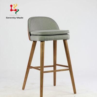 Modern Furniture Chair Fabric Upholstered Chair Wooden Stool Bar Chair for Sale