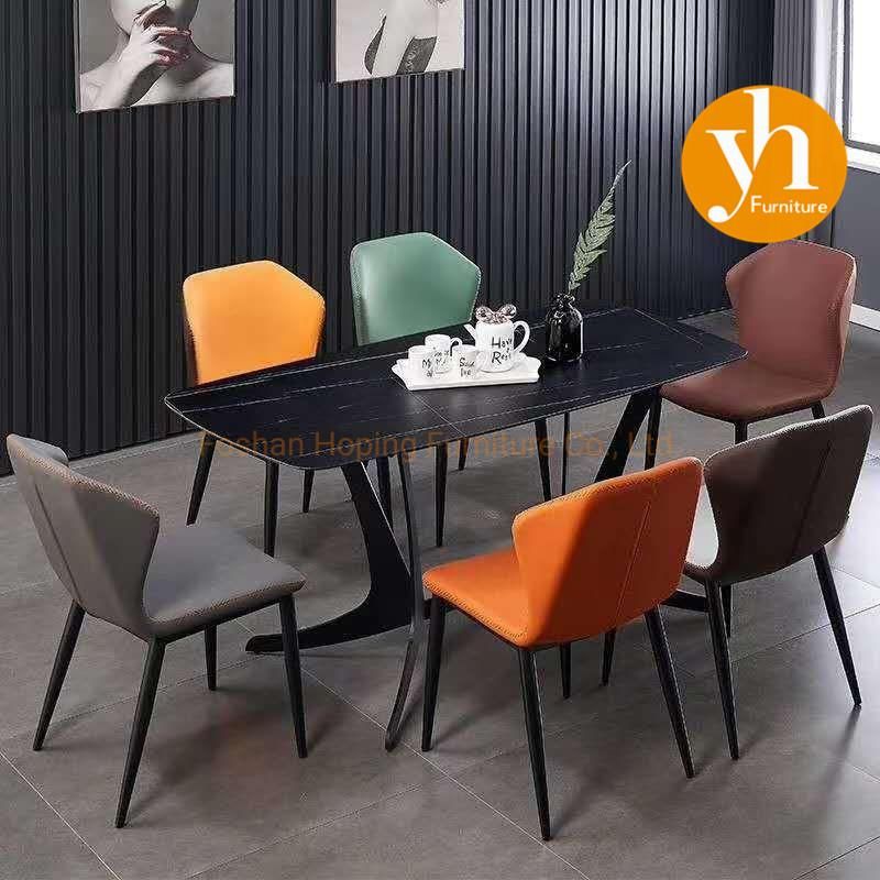 Multipurpose Metal Stackable Banquet Chair in Patterned Fabric Nordic Luxury Home Furniture Velvet Upholstered Modern Dining Room Chair for Restaurant