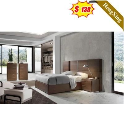 Modern Bedroom Furniture King Size Solid Wood Leather Bed