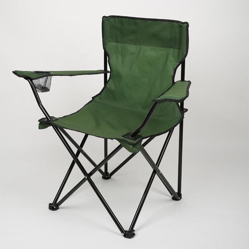 Cheap Lower Seat Folding Chair in Striped Style, Reclining Beach Chair with Painted Frame, Armrest Camping Chair for Sell