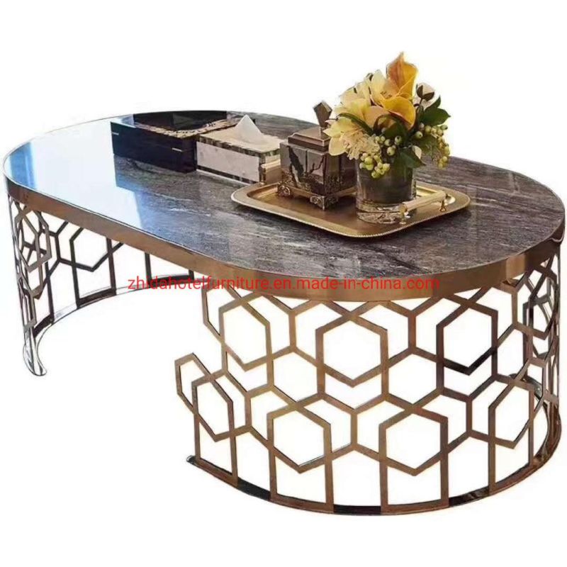 Hotel Stainless Steel Round Coffee Table Living Room Furniture Tea Table