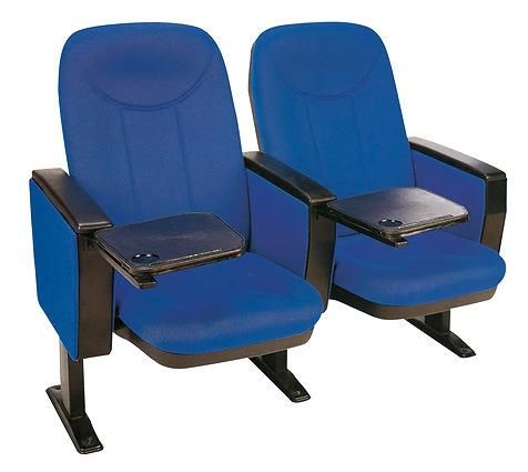 Blue Color Public Furniture Auditorium Chair with Writing Pad (OC-154)