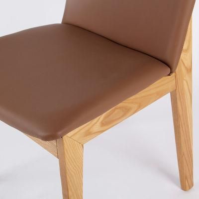 Kvj-7086 Kd Disassembled Simple PU Upholstery Wood Dining Chair