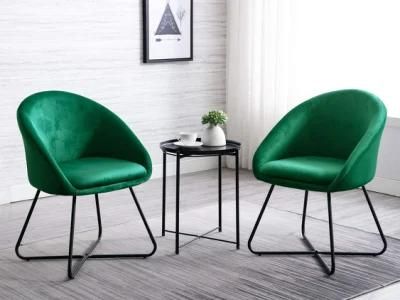 European Design Dining Room Furniture Velvet Steel Leg Dining Chair