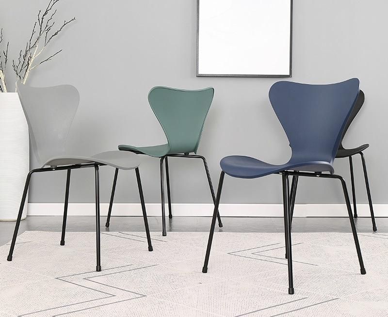 Sillas Nordica Plastic+Iron Furniture Accent Chairs Hotel Chirs Modern Restaurant Seats Chair Armless Stackable Conference Linked Design Dining Chair