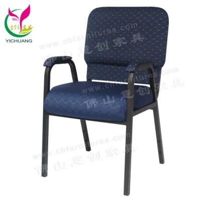 Yc-G30-09 Popular Customization Black Iron Armrest Church Chair