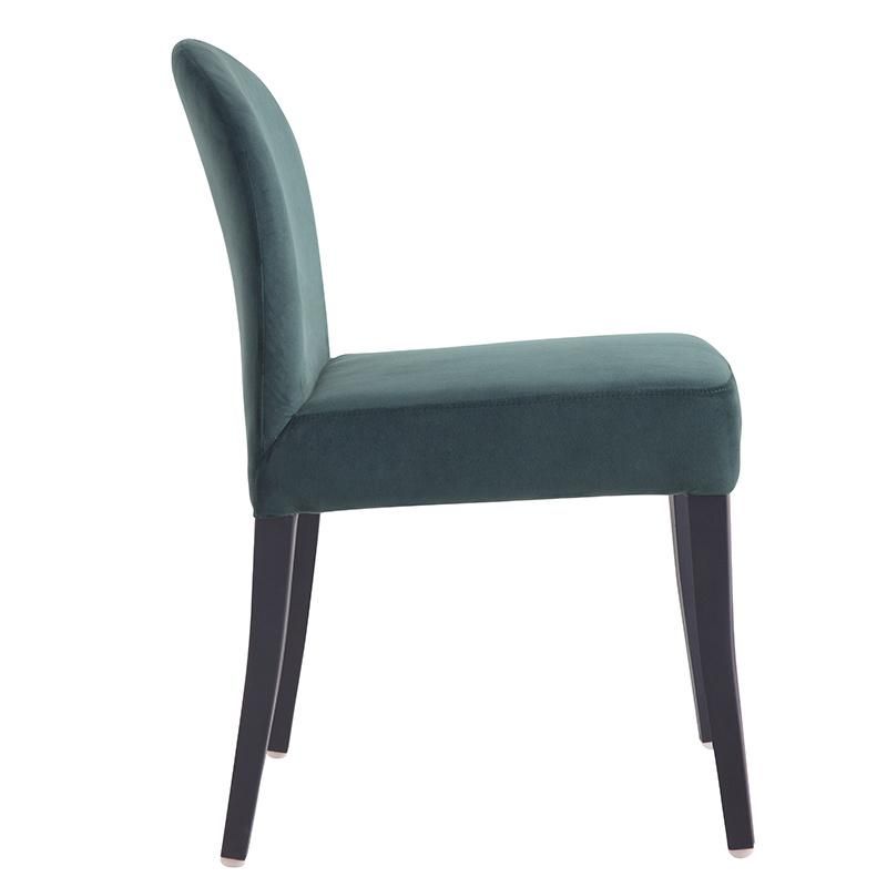 2021 New Design Modern Wing Back Soft Mat Black Powder Coated Velvet Dining Chair
