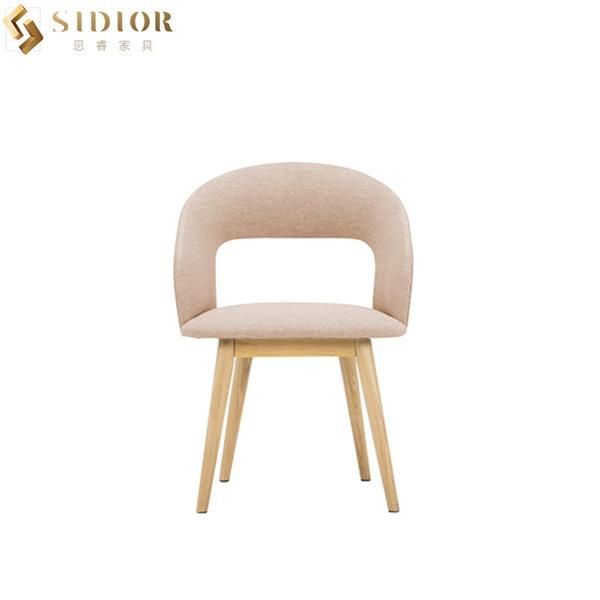 Solid Wood Leg Wedding Dining Chair Yellow Fabric Dining Chairs SGS Approved