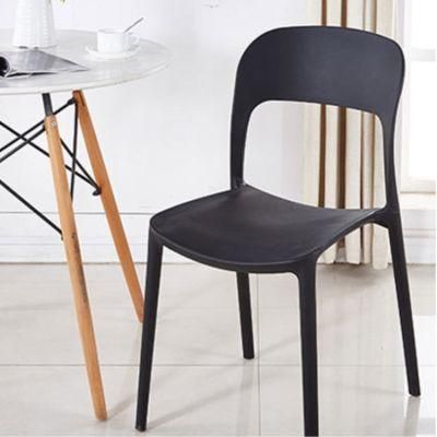 Ins Fashion Armless Plastic Chair Nordic Leisure Waiting Chair PP Conference Chair with Backrest