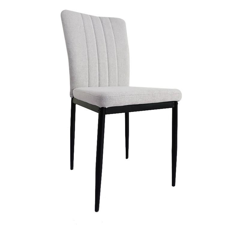 Furniture Dining Restaurant Home Modern Chair Fabric Dining Chair with Metal Legs