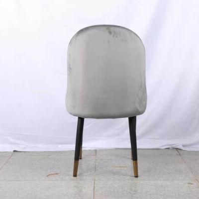 Chinese Restaurant Fabric Velvet Metal Modern Dining Chairs