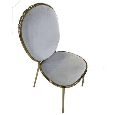 Modern Luxury Furniture Home Resaurant Banquet Sofa Chair Velvet Golden Steel Dining Chair